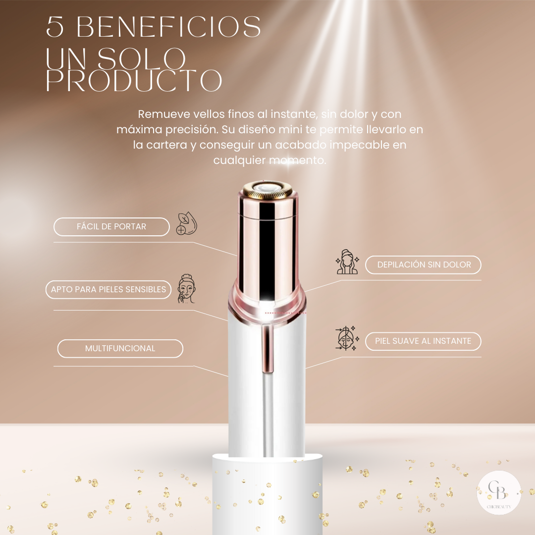 Depilador Facial Mini con Cabezal de Oro